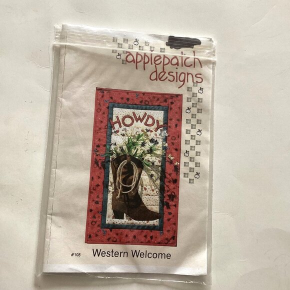 Applepatch Designs Western Welcome Applique Wall Quilt Pattern Quilting Sewing - Picture 1 of 5